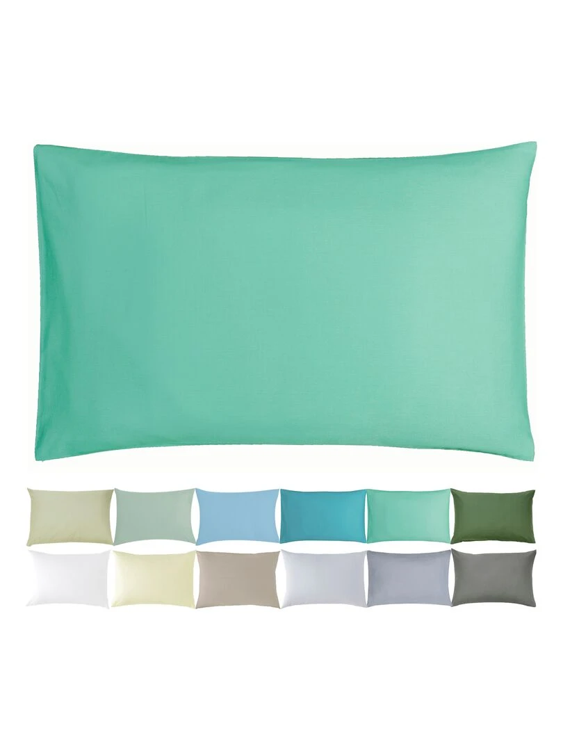 Taie d'oreiller bébé 100% coton Bio 'P'tit Basile' Bleu turquoise