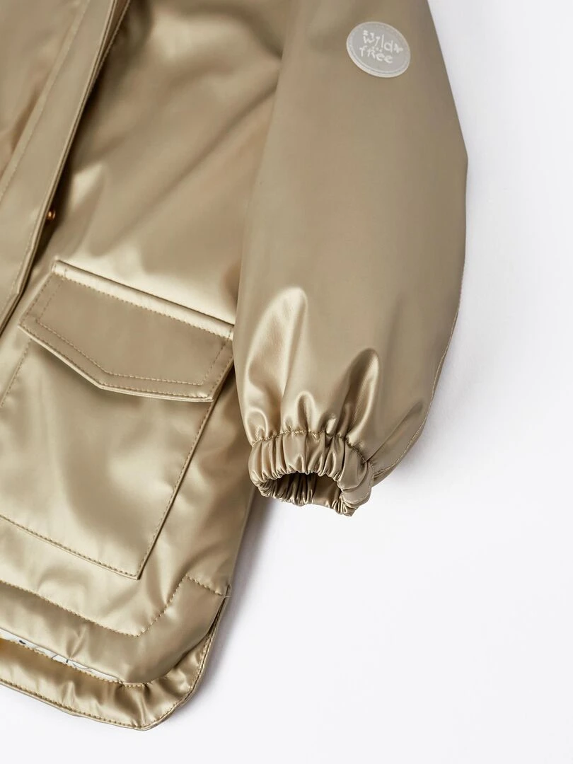 Parka en caoutchouc avec capuche pour bébé fille   GREAT GOALS GREAT WORLD   Or rose