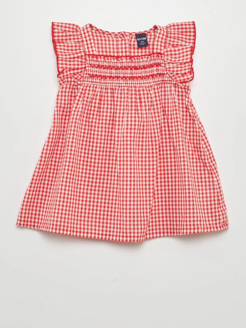 Robe imprimé vichy Rouge
