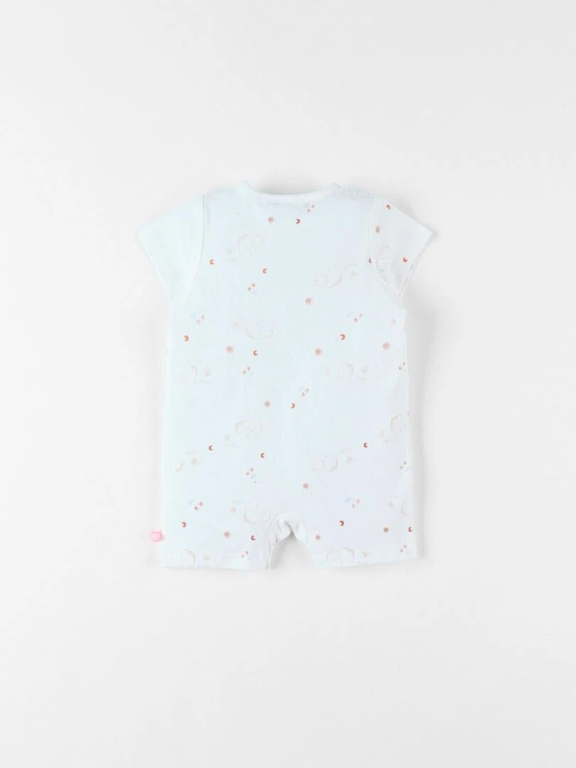 Combishort naissance éléphant en jersey Noukie's Blanc