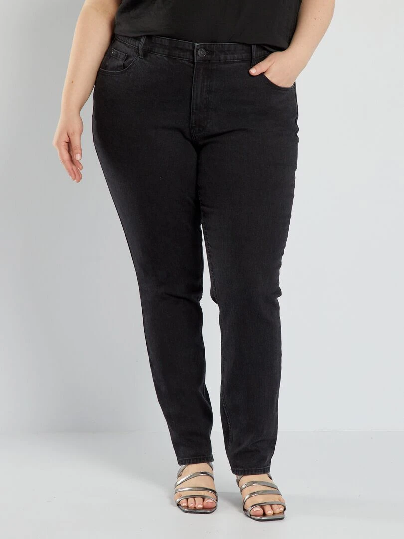 Jean slim taille haute L28 Noir