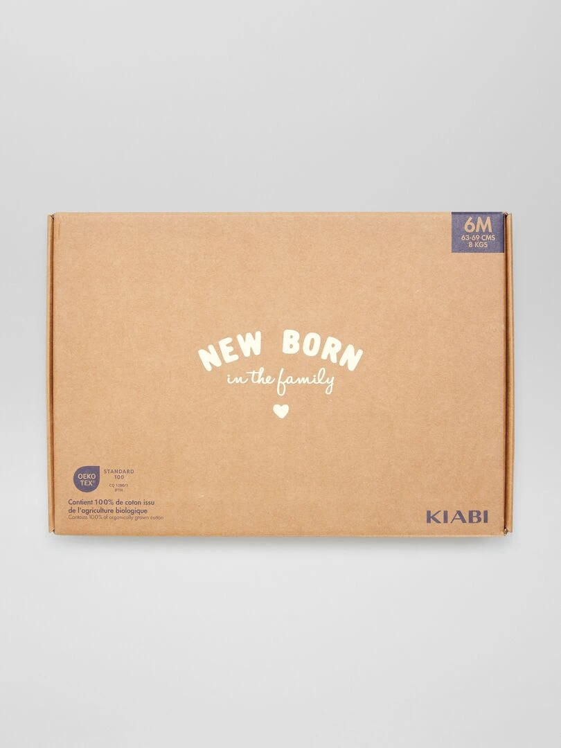Box de naissance mixte 'New born in the family'   6 pièces   Beige