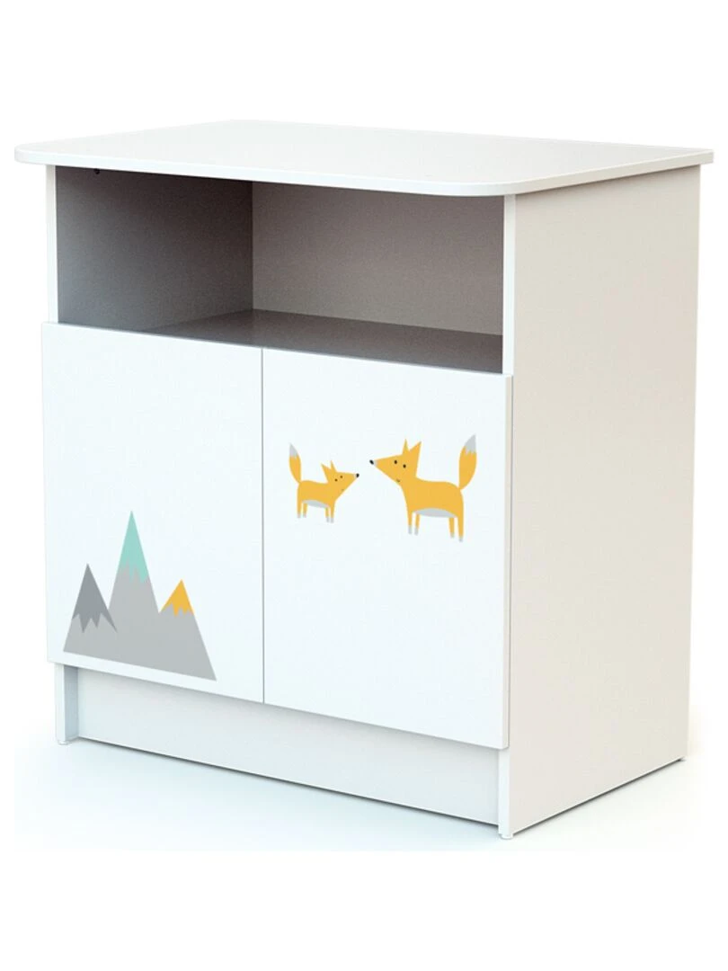 WEBABY   Duo Lit Bébé et Meuble   Blanc Gris