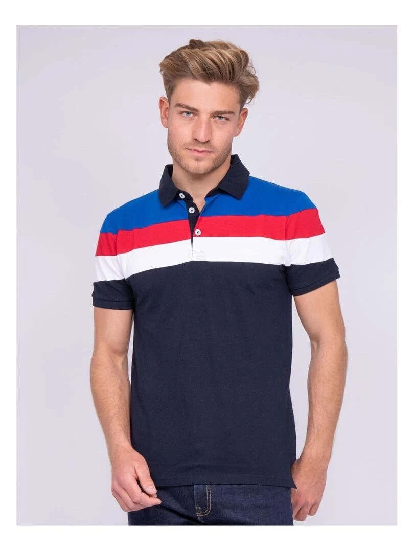 Polo pur coton PORIDE Bleu marine