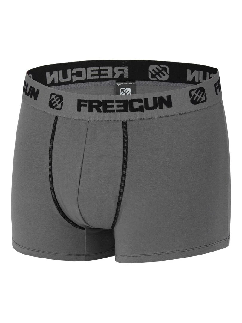 Lot de 6 boxers coton homme Uni Freegun   Noir