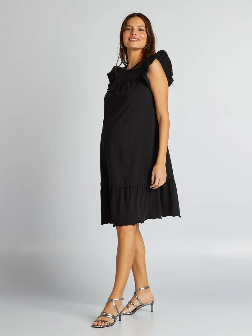 Robe de grossesse à volants Only Maternity noir