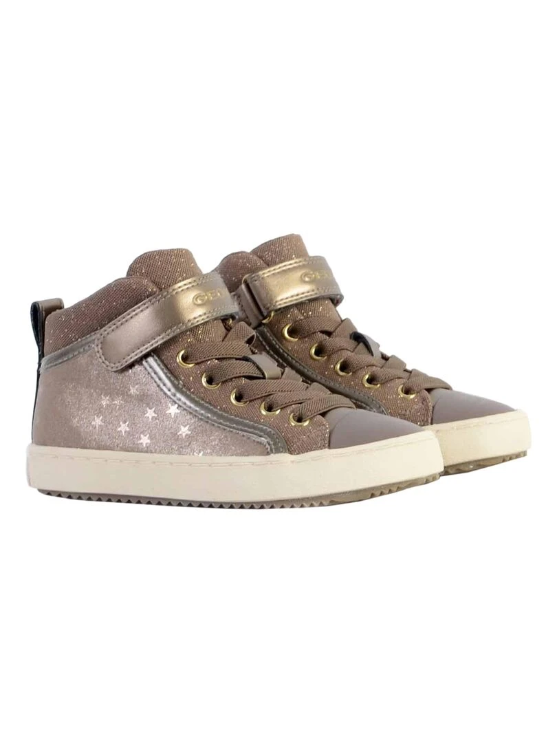 Basket Cuir Geox Enfant Kalispera   Gris