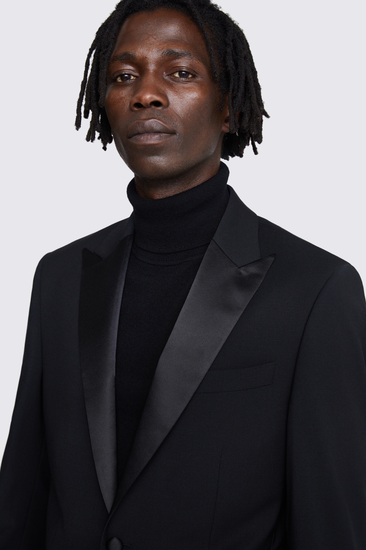 Slim Fit Black Notch Lapel Tuxedo Jacket   Buy Online at Moss