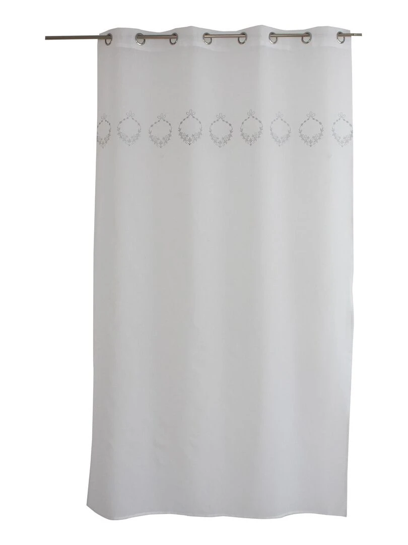 Voilage orné de broderies   Gris