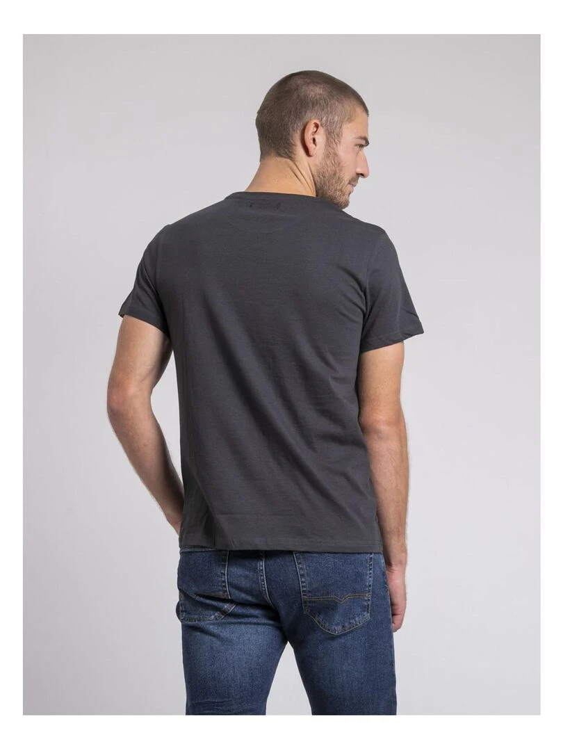 T shirt col rond pur coton JIMOSCAR Gris