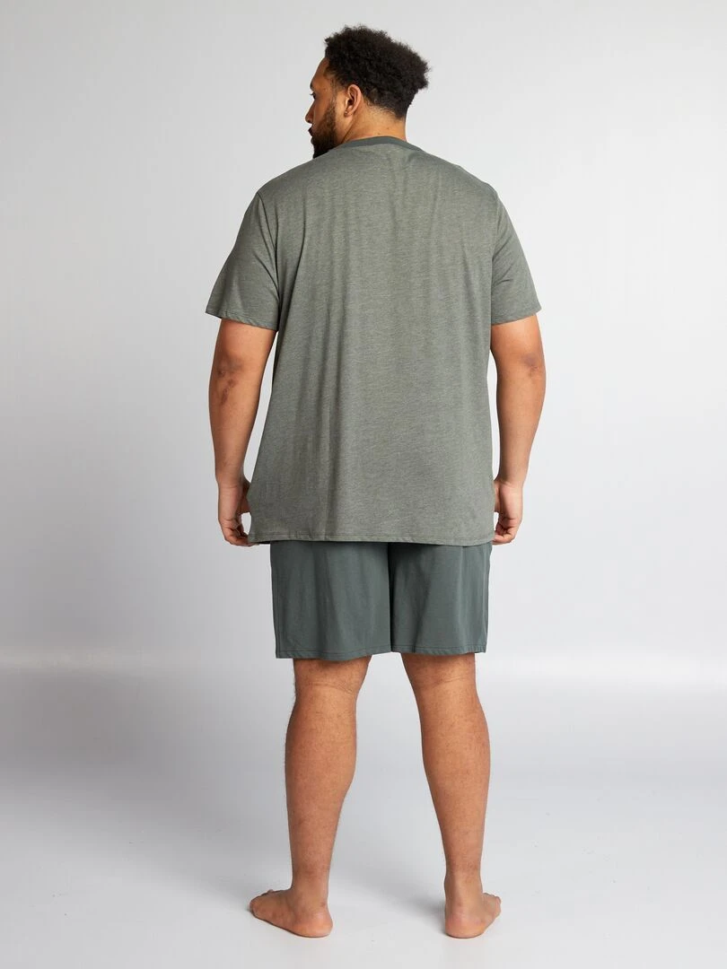 Ensemble pyjama court t shirt + short   2 pièces   Kaki