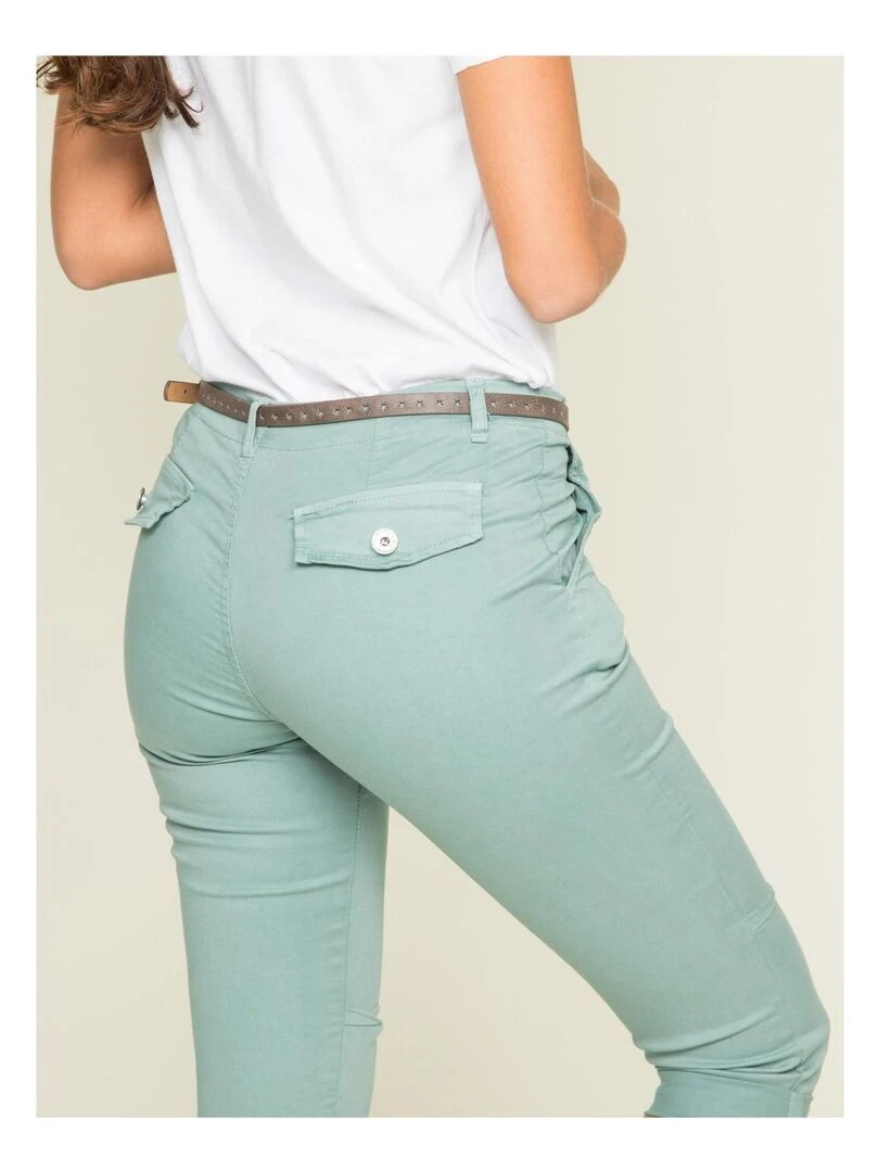 Pantacourt chino XELENA   Vert