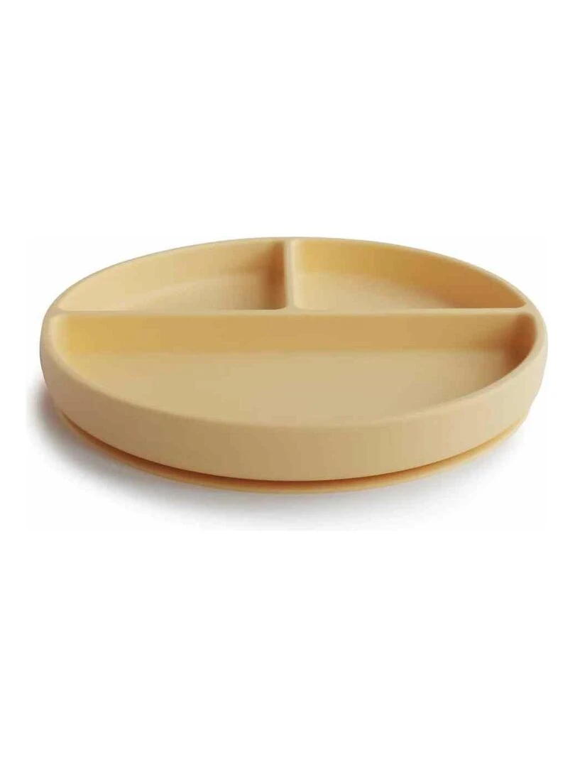 Assiette à compartiments en silicone avec ventouse Pale Daffodil   Jaune