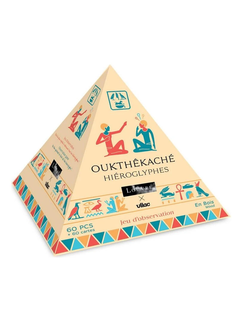 Jeu d'observation en bois : OUKTHÊKACHÉ HIÉROGLYPHES   MUSÉE DU LOUVRE   N/A