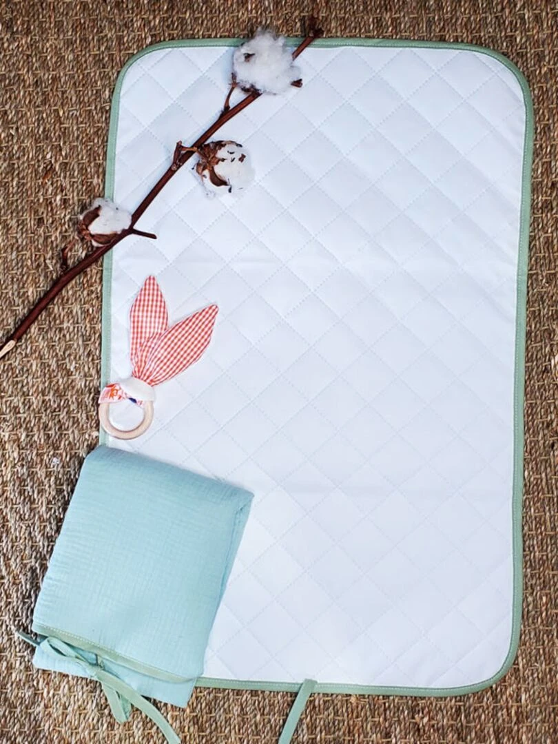 Tapis à Langer Nomade Lubiana en Coton Bio Vert   Vert