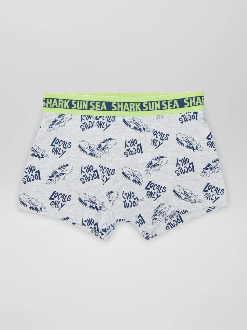 Lot de 3 boxers stretch   Bleu/gris