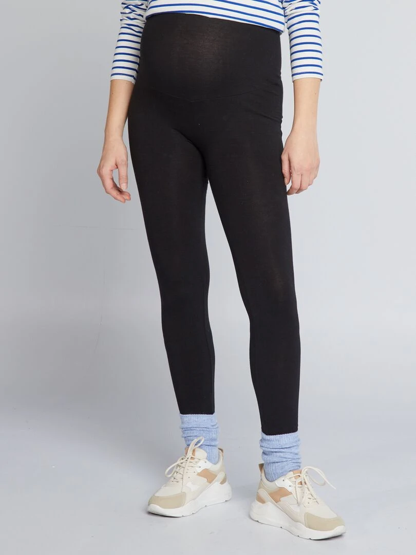 Legging grossesse long en jersey uni   noir