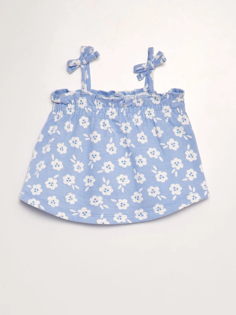 Ensemble short + débardeur imprimé 2 pèces Bleu