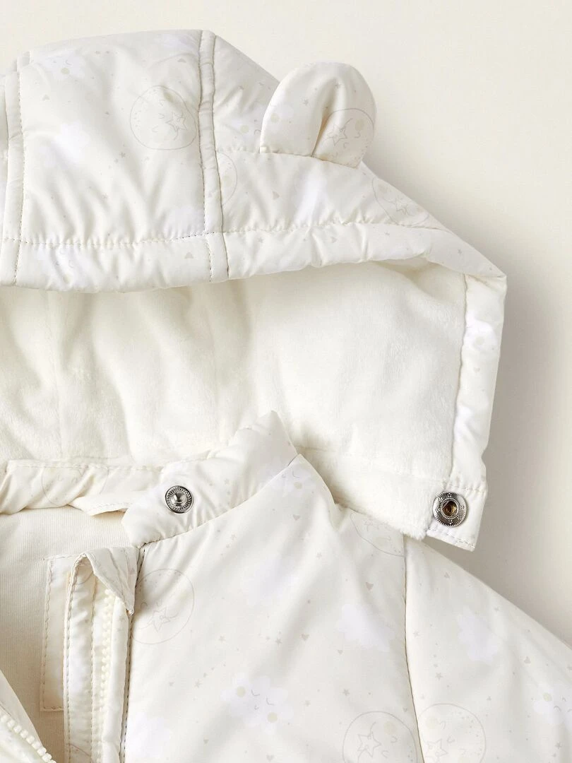 Manteau Matelassé avec Capuche avec Oreilles pour Bébé Fille 'Stars & Moons'  SUNRISE BLISS   Blanc