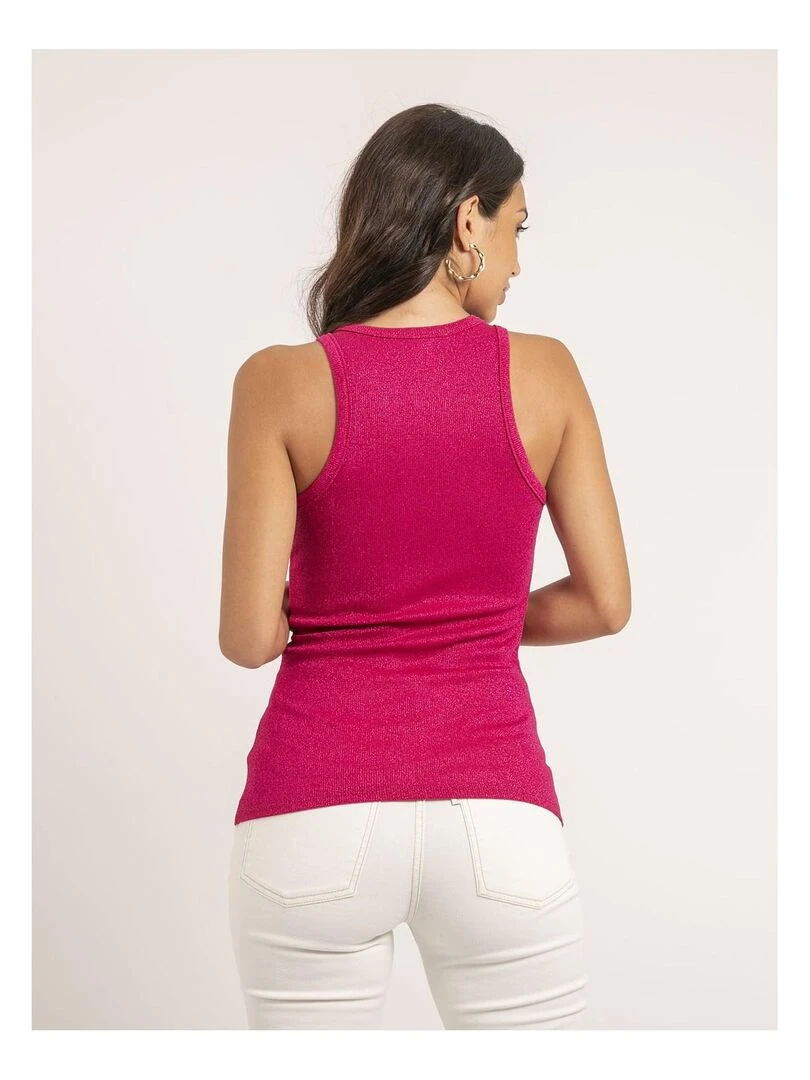 Débardeur maille côtelée irisée FIANA Rose