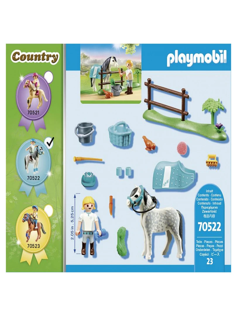 70522 'playmobil' Cavalière Avec Poney Gris   N/A