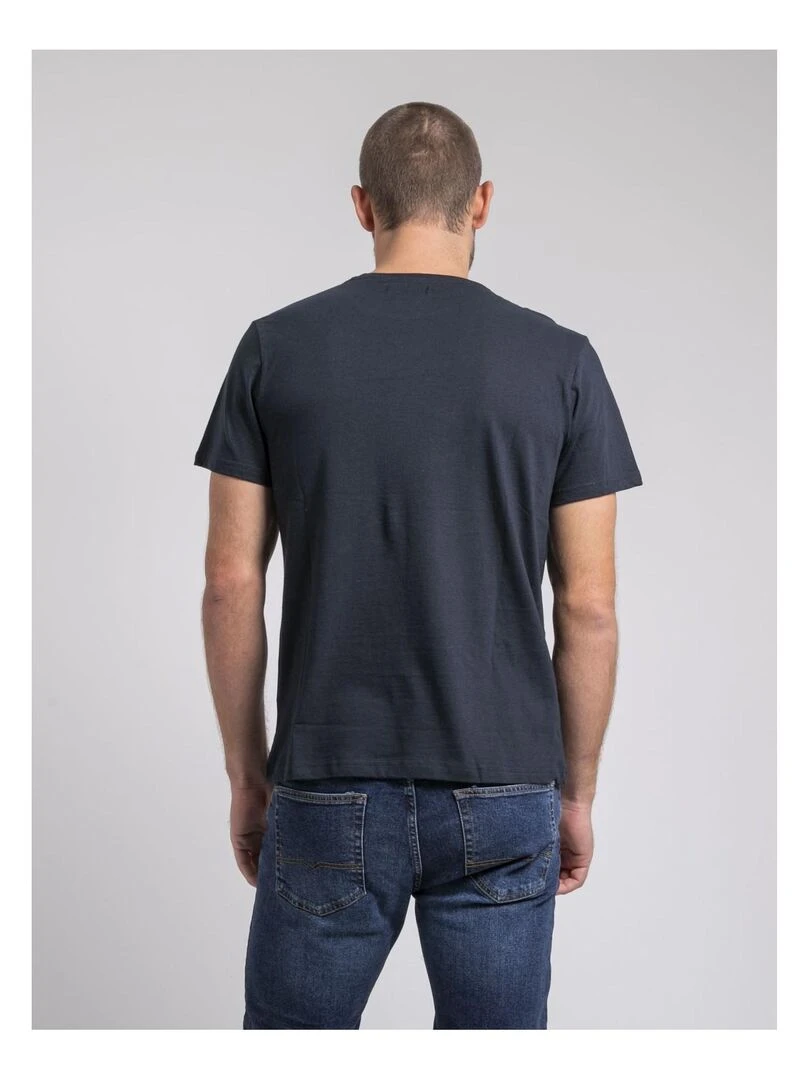 T shirt col rond pur coton JIMARTIN Bleu marine