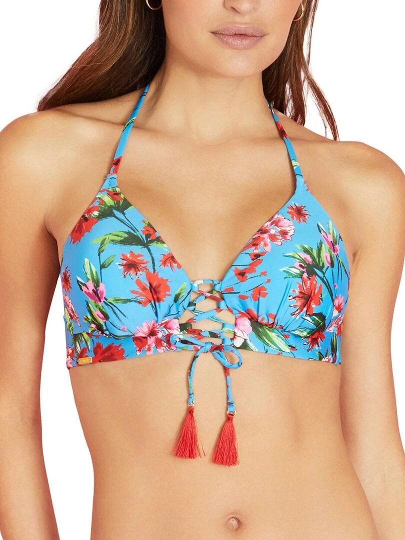 Haut maillot de bain triangle préformé Amalfi Bleu turquoise