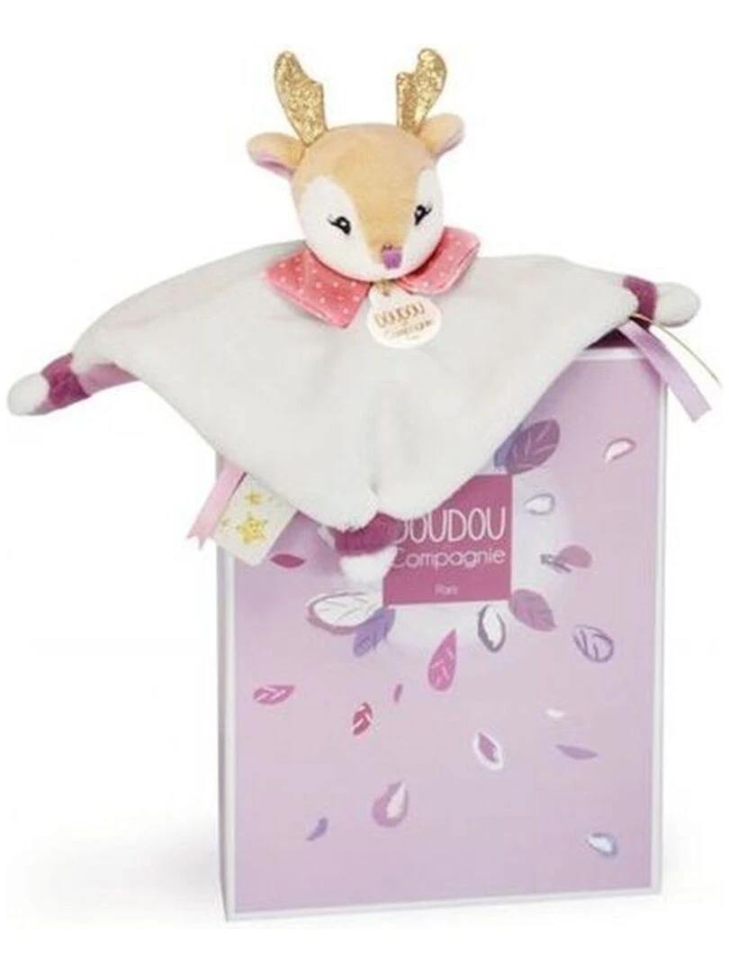 Doudou Doudou et Compagnie renne violet plat 20 cm Meli melo Violet