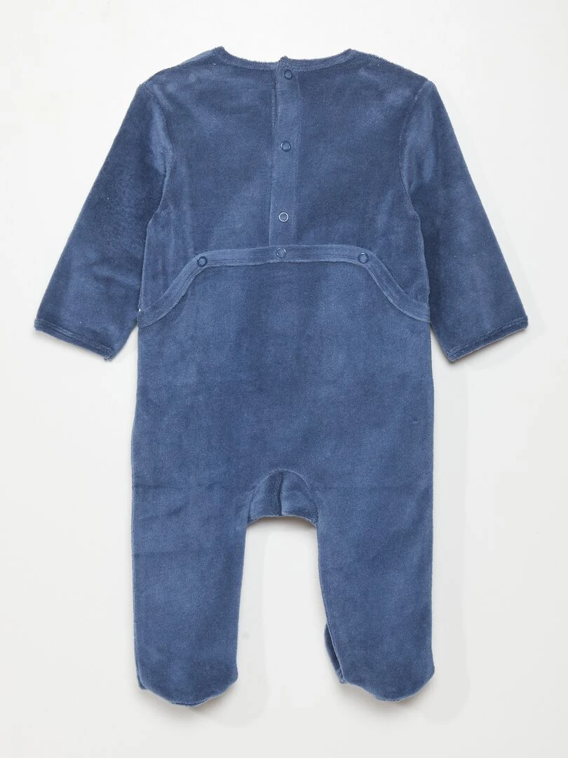 Pyjama dors bien en velours   Bleu marine 'dragon'