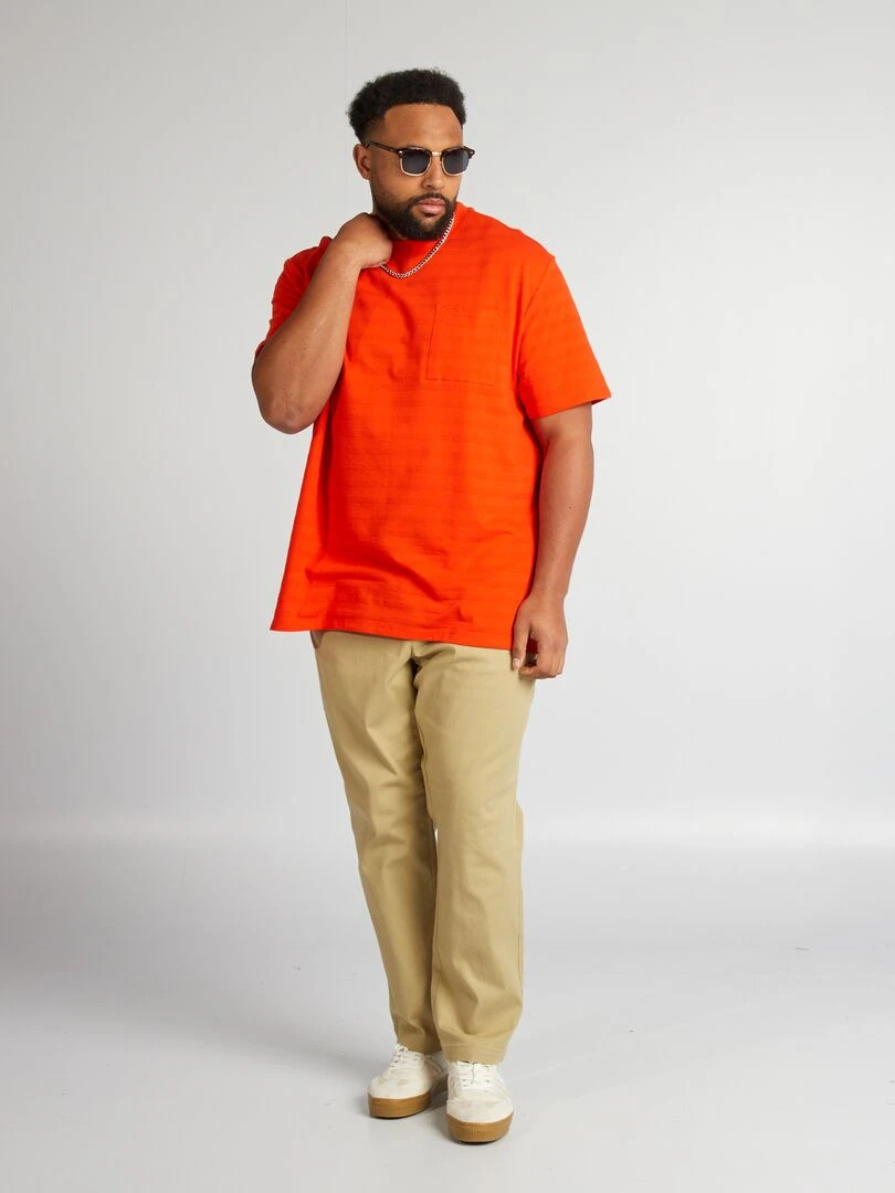 T shirt en matière fantaisie Orange
