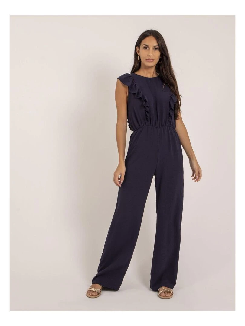 Combi pantalon fluide ELVIRA Bleu marine