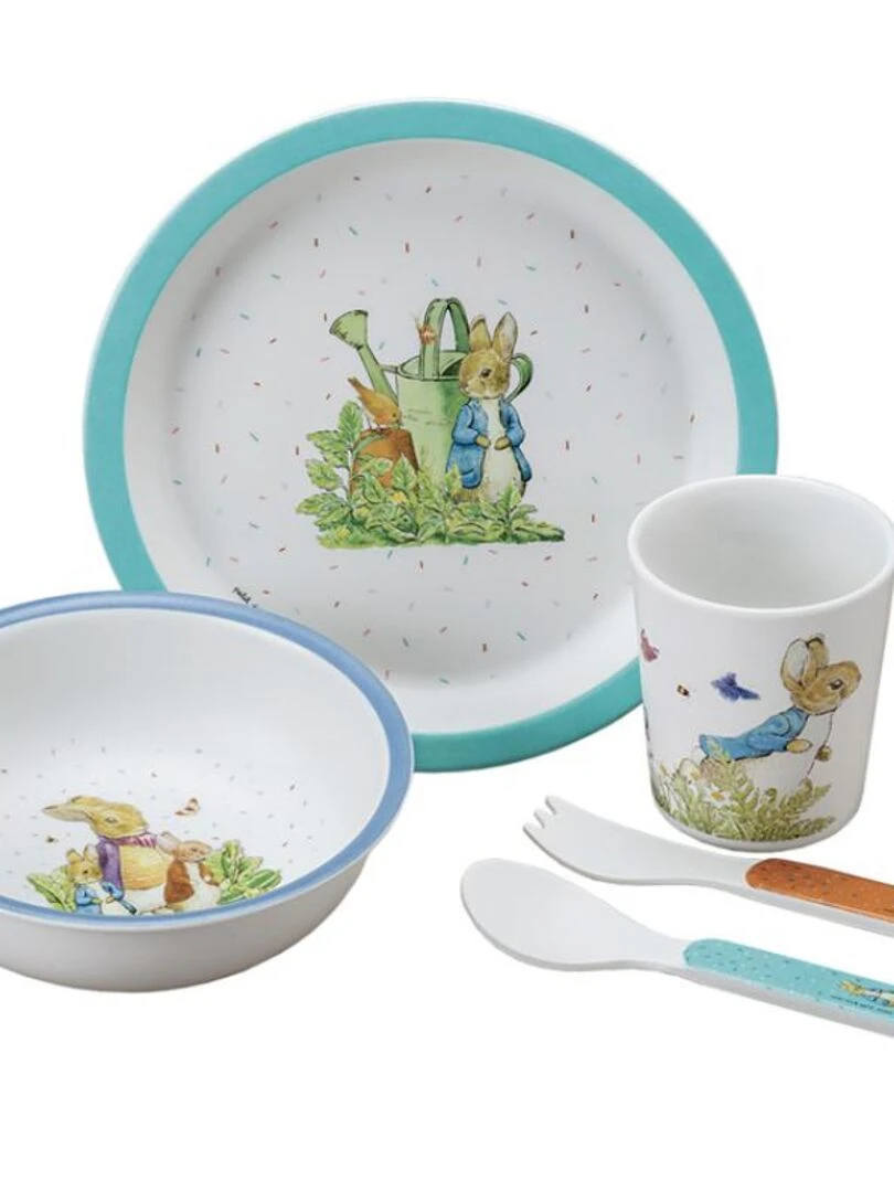 Coffret repas Pierre Lapin (5 pièces) Blanc