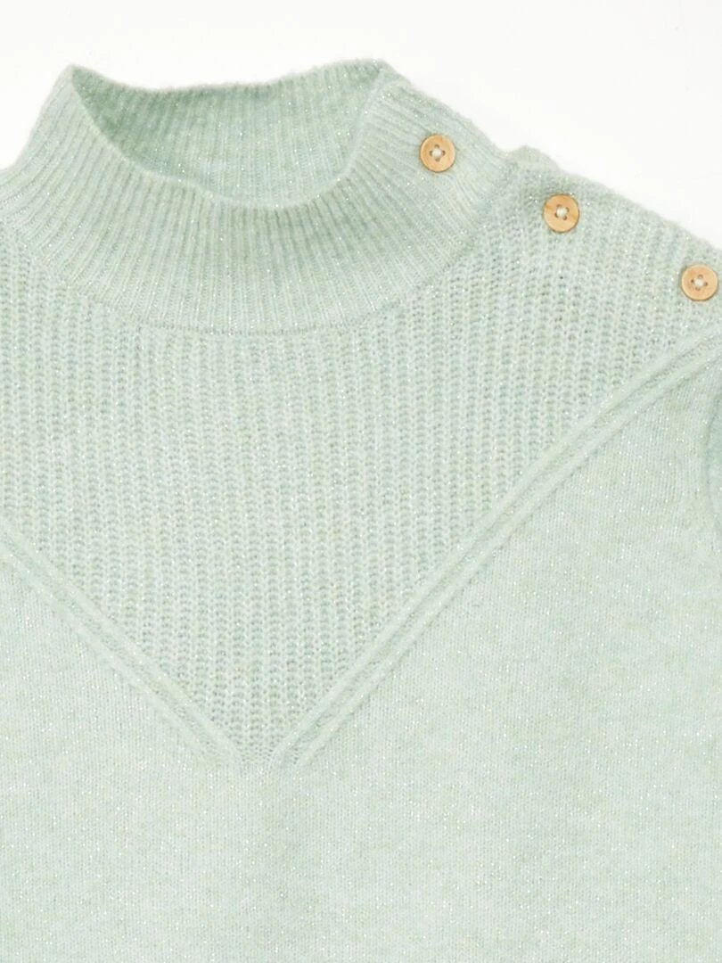 Robe pull en maille col montant   Vert