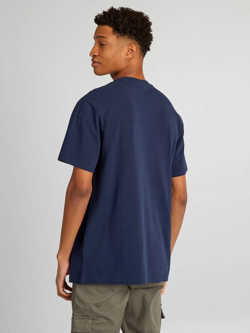T shirt en piqué de coton + d'1m90   Bleu marine / vert