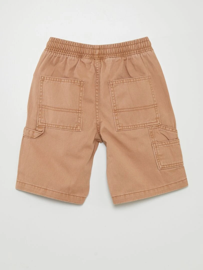 Short élastiqué façon denim Camel