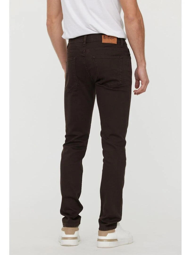 Lee Cooper   Pantalon coton slim LC128   Marron