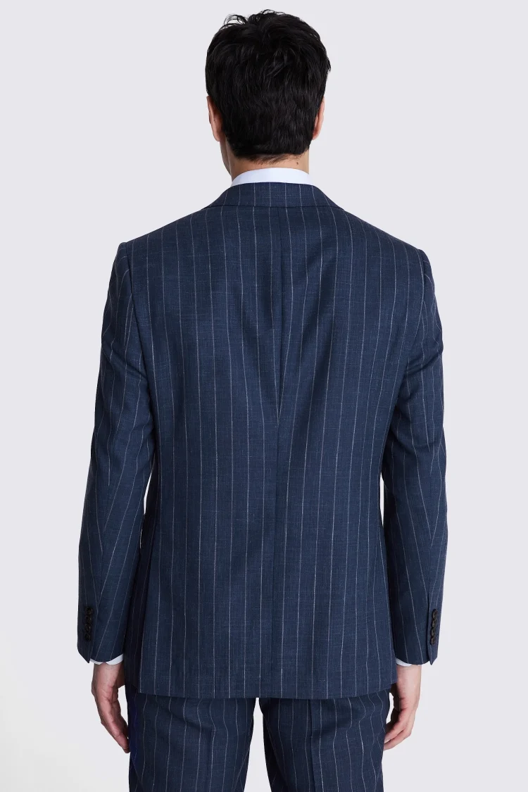 Italian Tailored Fit Blue Stripe Jacket   Buy Online at Moss