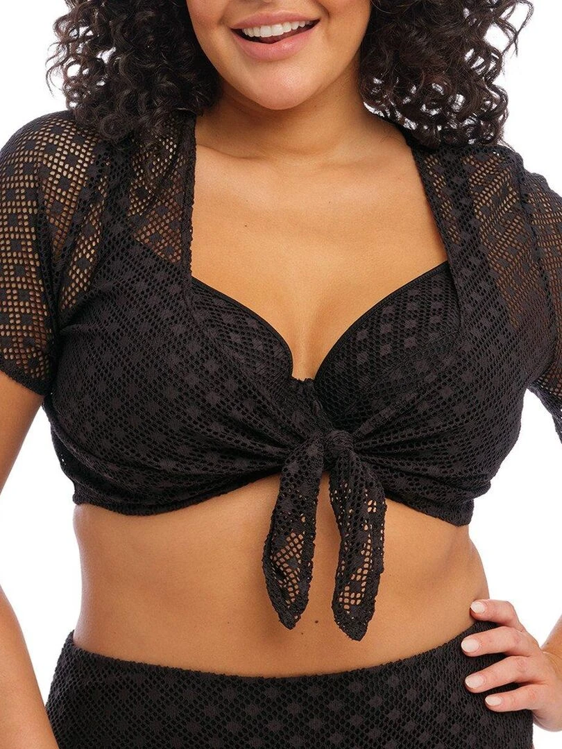 Bolero de plage grande taille Bazaruto Noir
