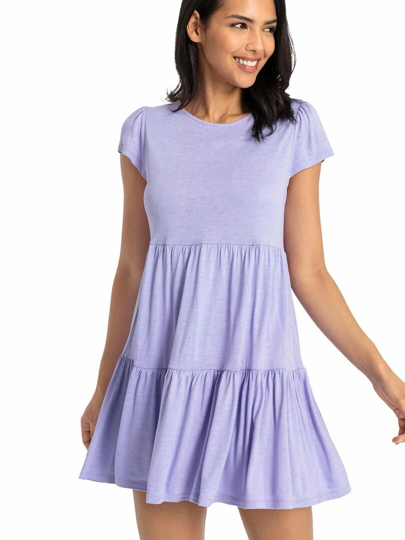 Robe estivale manches courtes Ranunkel Violet