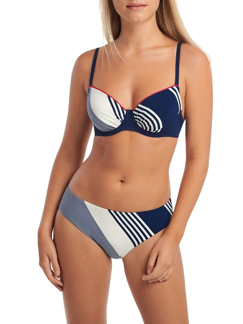 Bas maillot slip de bain taille haute Quinby   Bleu