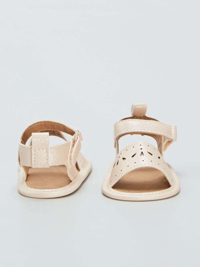 Sandales ajourées à scratch   Neutre