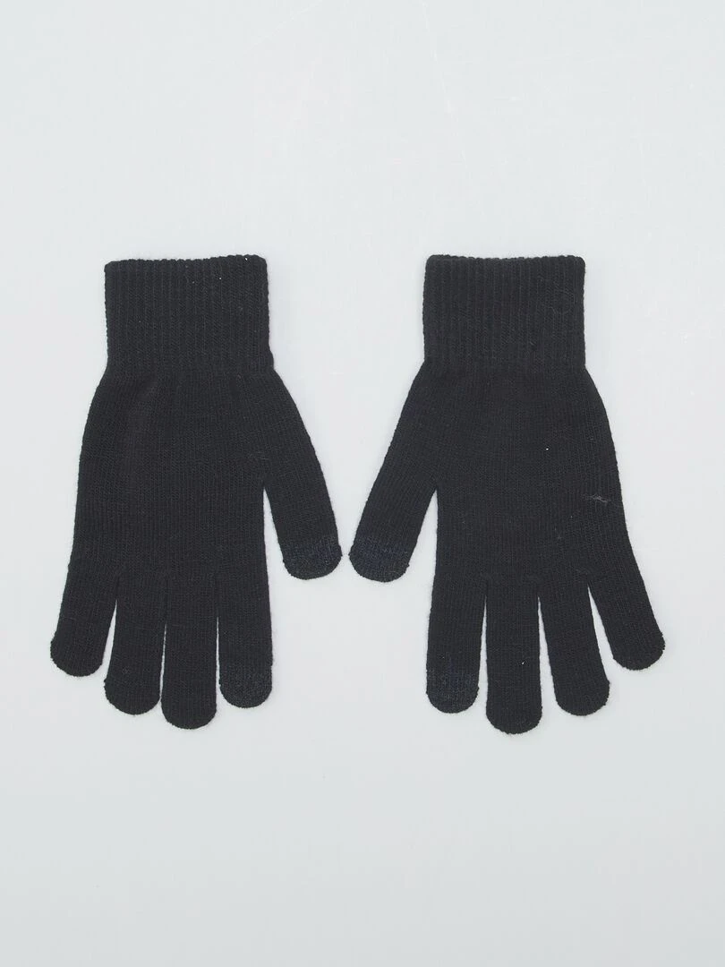 Lot de 2 paires de gants tactiles   Noir