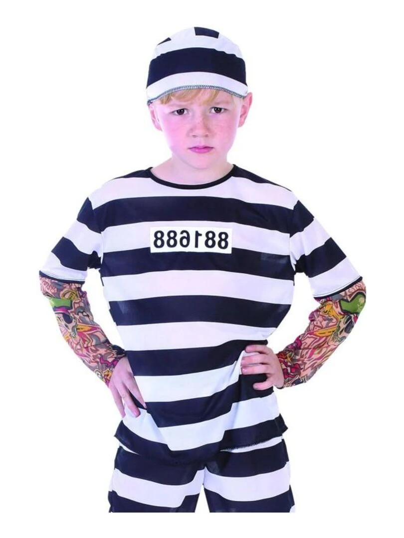Déguisement Prisonnier tatoué enfant Noir Noir