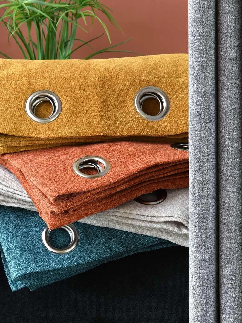 Rideau uni et cossu   Marron tabac