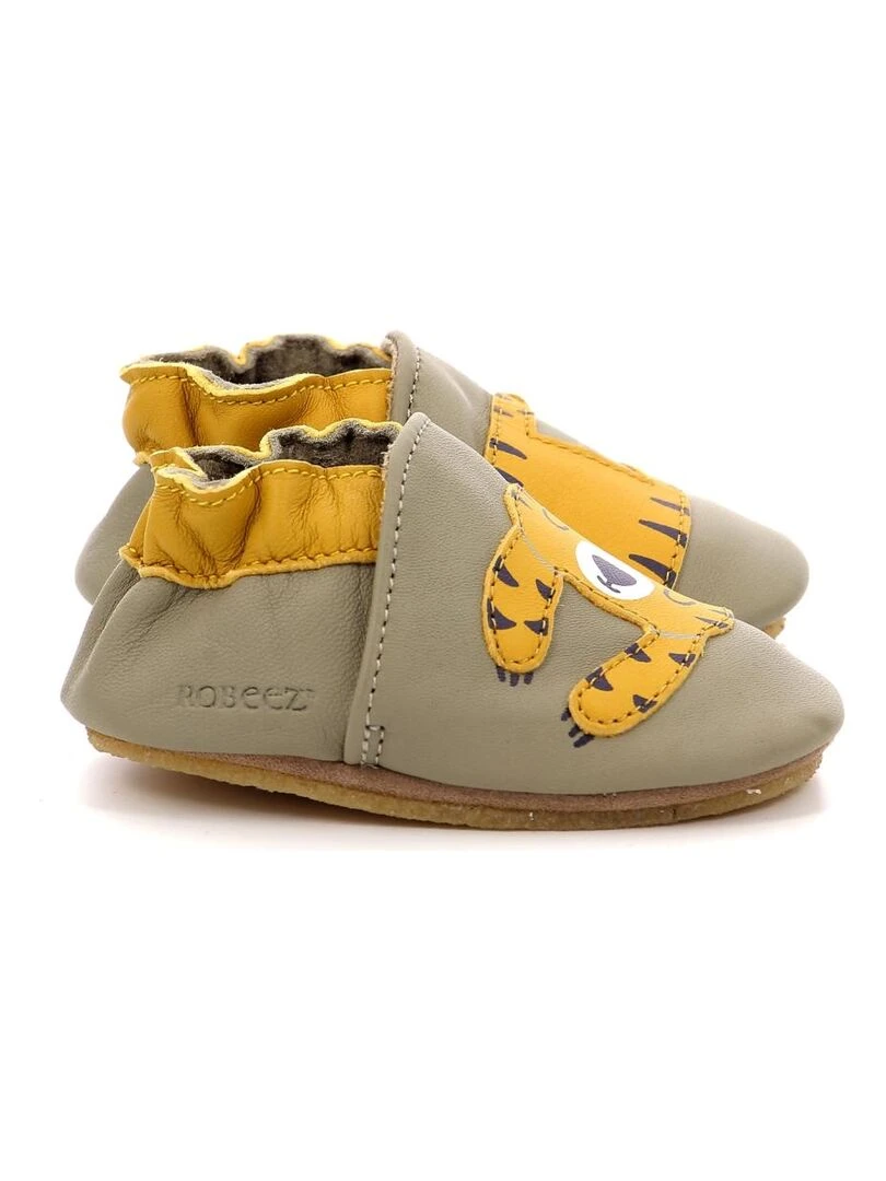 Chaussons Cuir Tiger Nap Crp Kaki