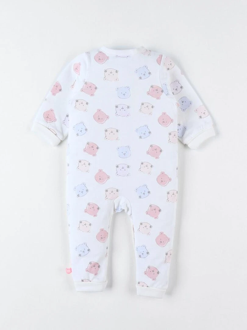 Pyjama sans pied à imprimé Nouky en jersey écru/rose/aqua Noukie's Rose