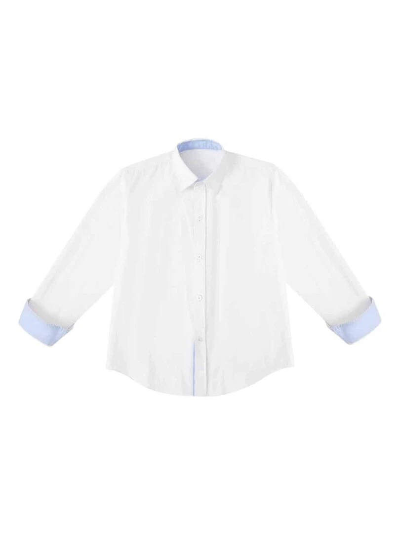 Chemise Blanche Garçon   Cérémonie  Voltaire   'LA FAUTE A VOLTAIRE'   Bleu marine