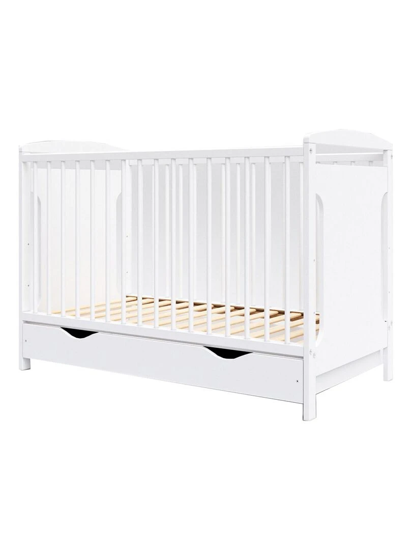 Lit bébé évolutif avec tiroir ELINOR 120x60 cm Blanc