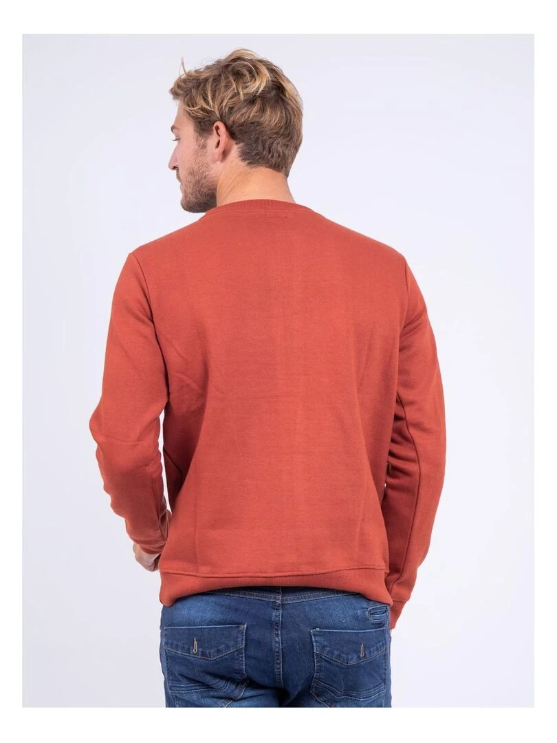 Sweat col rond WETTO Rouge brique