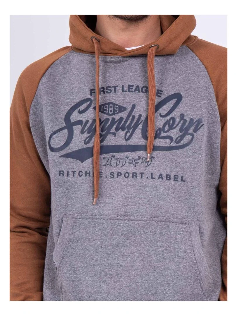 Sweat capuche WANDERLUST   Marron